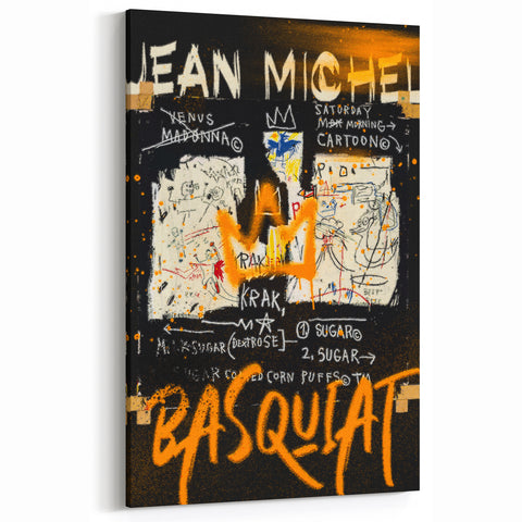 Raw Pop Art Wall Art – Graffiti-Inspired Basquiat Canvas Print