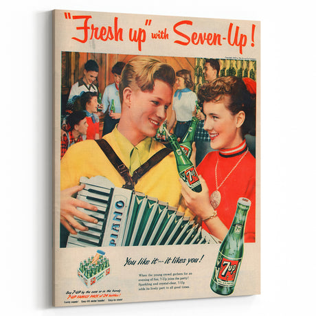 Retro 7-Up Party Ad – Vintage Print for Nostalgic Wall Art