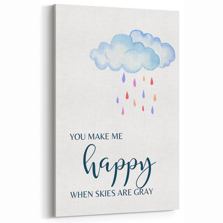 You Make Me Happy Print - Kids Room Art Prints for Nursery