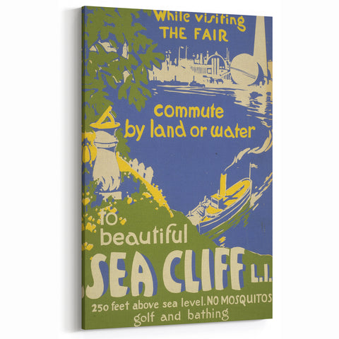Vintage Sea Cliff Travel Poster – Classic Scenic Art Print