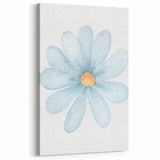 Blue Daisy Watercolor Print - Playroom Wall Art for Kids