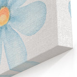 Blue Daisy Watercolor Print - Playroom Wall Art for Kids