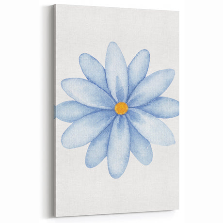 Watercolor Blue Daisy Print - Nursery Wall Art for Kids