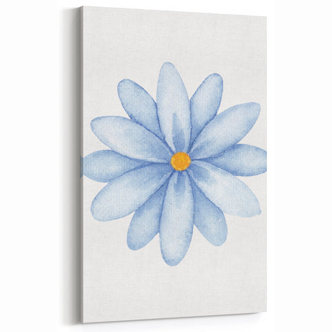 Watercolor Blue Daisy Print - Nursery Wall Art for Kids
