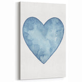 Blue Watercolor Heart Print - Personalized Kids Art