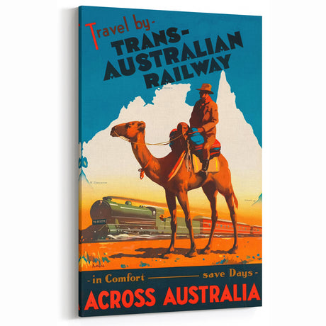 Vintage Trans-Australian Railway Poster – Classic Travel Art Print
