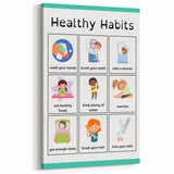 Kids Educational Wall Art - Healthy Habits Learning Chart