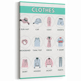 Kids Educational Wall Art - Clothing Learning Chart for Kids