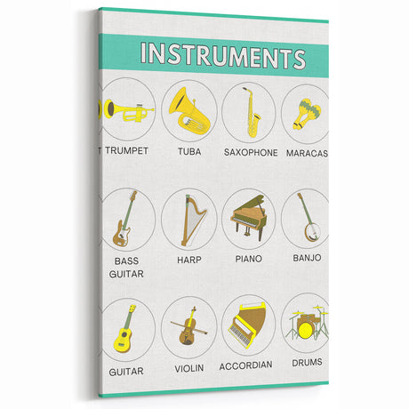 Classroom Educational Posters - Musical Instruments Chart