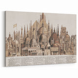 Vintage Architectural Travel Poster – World Landmarks Art Print