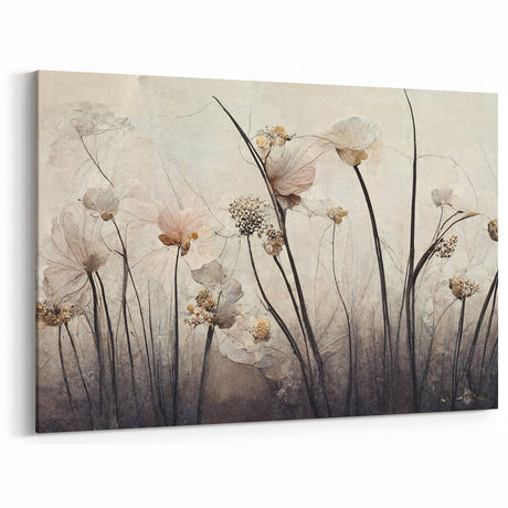 Elegant Floral Living Room Wall Art – Modern Canvas & Framed Print