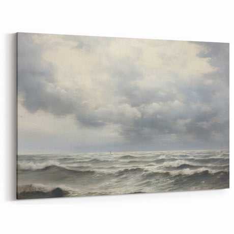 Vintage Landscape Art – Stormy Sea Canvas for Nautical Decor