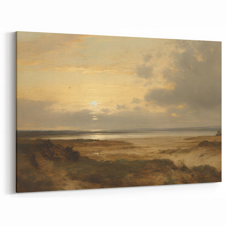 Vintage Landscape Art – Sunset Marsh Canvas for Rustic Decor