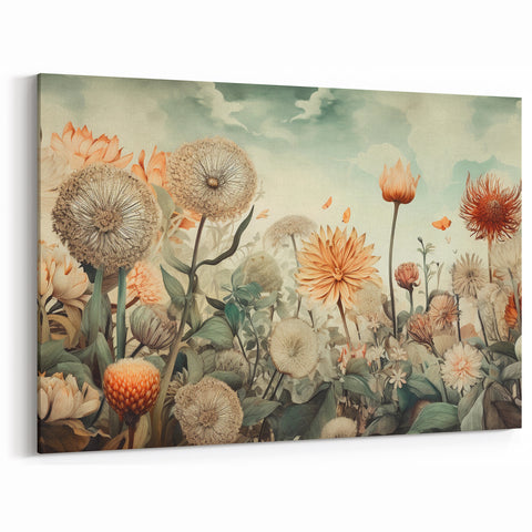 Botanical Floral Living Room Wall Art – Large Canvas & Framed Print