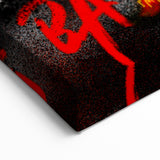 Fiery Passion Pop Art Wall Art – Bold Black, Red, and White Canvas