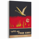 Vintage Wildlife Poster – Retro Save Our Wildlife Travel Art