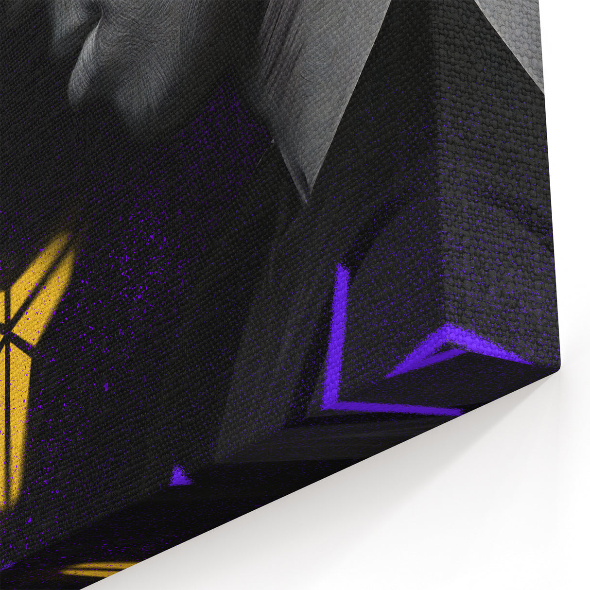 Urban Chic Pop Art Wall Art – Bold Black, Purple, and Yellow Canvas