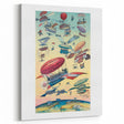 Vintage Airship Travel Poster – Retro Aerial Adventure Art