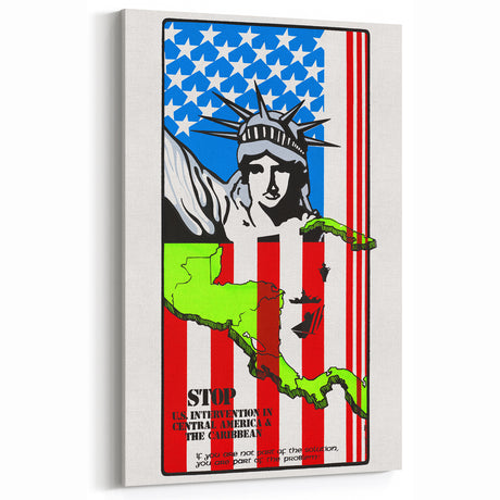 Vintage U.S. Intervention Protest Poster – Retro Statue of Liberty Art