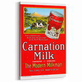 Vintage Carnation Milk Ad Poster | Retro Evaporated Milk Art