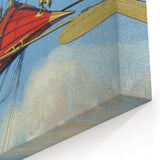 Vintage Aerial Adventure Poster – Retro Red Plane Travel Art
