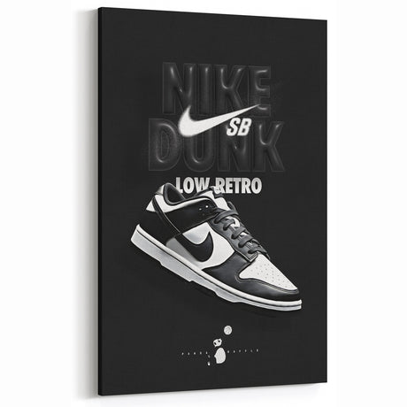Nike Dunk SB Low Retro Pop Art Wall Art – Bold Black & White Canvas