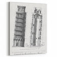 Vintage Leaning Tower of Pisa Blueprint Poster – Retro Architecture Art