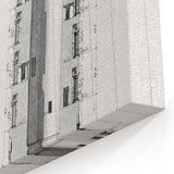Vintage Leaning Tower of Pisa Blueprint Poster – Retro Architecture Art
