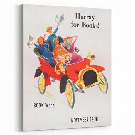 Vintage Book Week Poster – Hurray for Books Retro Art