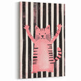 Bold Pink Cat Illustration - Personalized Kids Wall Art