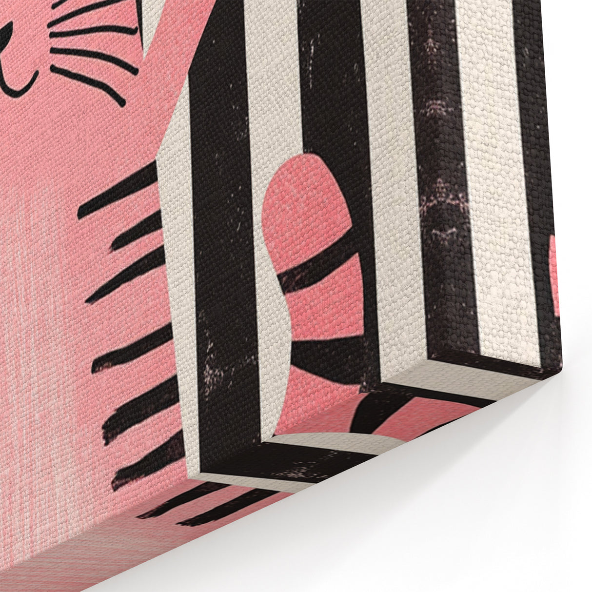 Bold Pink Cat Illustration - Personalized Kids Wall Art