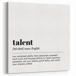 Inspirational Typography Art Print - Talent Motivational Quote Canvas