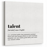 Inspirational Typography Art Print - Talent Motivational Quote Canvas
