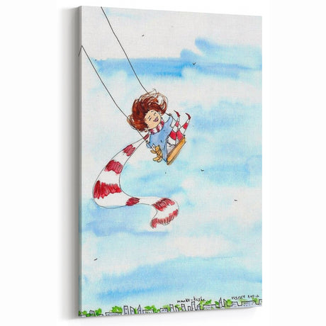 Flying High Watercolor Print - Personalized Kids Art
