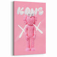 Unique Pop Art Wall Art – Playful KAWS-Inspired Pink Figure on Pink Background