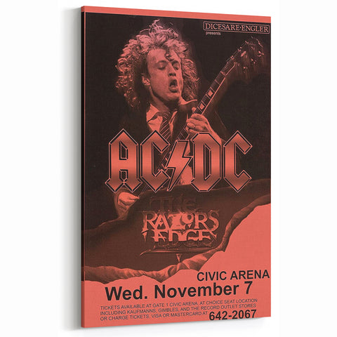 AC/DC Retro Poster Art – Vintage Rock Wall Art Print