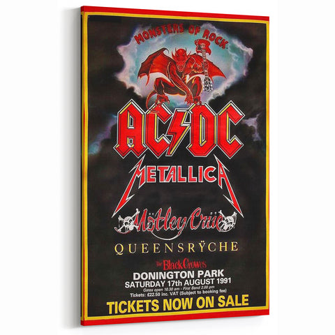 AC/DC Monsters of Rock Retro Poster Art – Vintage Rock Wall Art