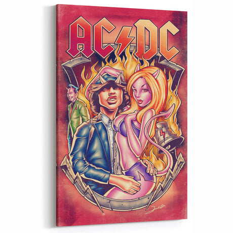 Retro AC/DC Poster Art - Vintage Band Wall Decor