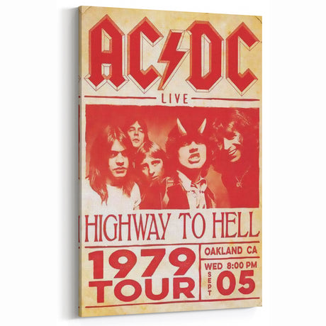 Retro AC/DC Highway to Hell Poster - Vintage 1979 Tour Wall Art