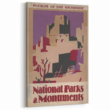 Pueblos of the Southwest Vintage Travel Poster – National Parks Art