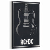 AC/DC Guitar Poster - Black SG Guitar Vintage Wall Art