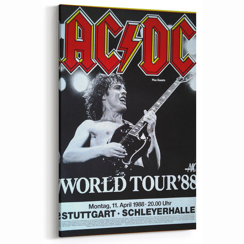 AC/DC "World Tour '88" Poster - Vintage Rock Concert Wall Art