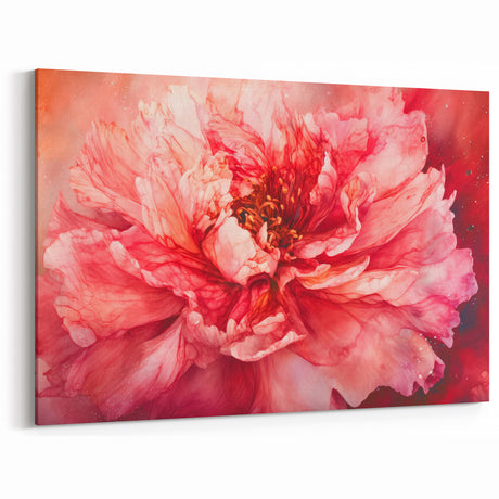 Fiery Bloom Elegance - Modern Living Room Canvas Wall Art
