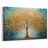 Golden Tree Modern Wall Art – Large Canvas & Framed Living Room Art