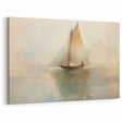 Vintage Landscape Art - Sailboat Reflections on Calm Waters