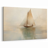 Vintage Landscape Art - Sailboat Reflections on Calm Waters