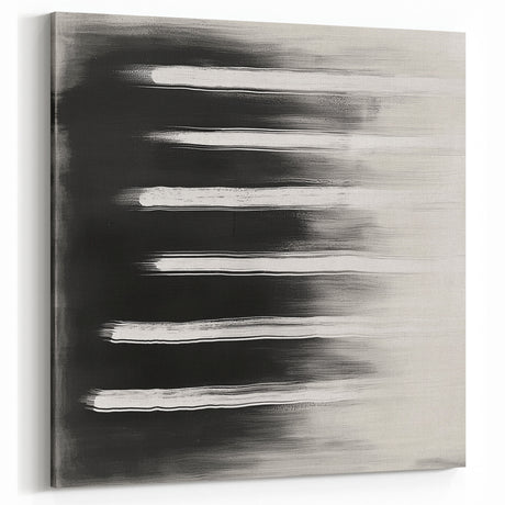 Modern Abstract Wall Art - Black & White Minimalist Canvas