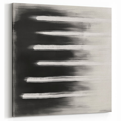 Modern Abstract Wall Art - Black & White Minimalist Canvas