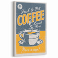 Vintage Retro Coffee Poster - Fresh & Hot Coffee Art Print