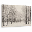 Vintage Landscape Art - Snowy Winter Forest in Black and White Ink